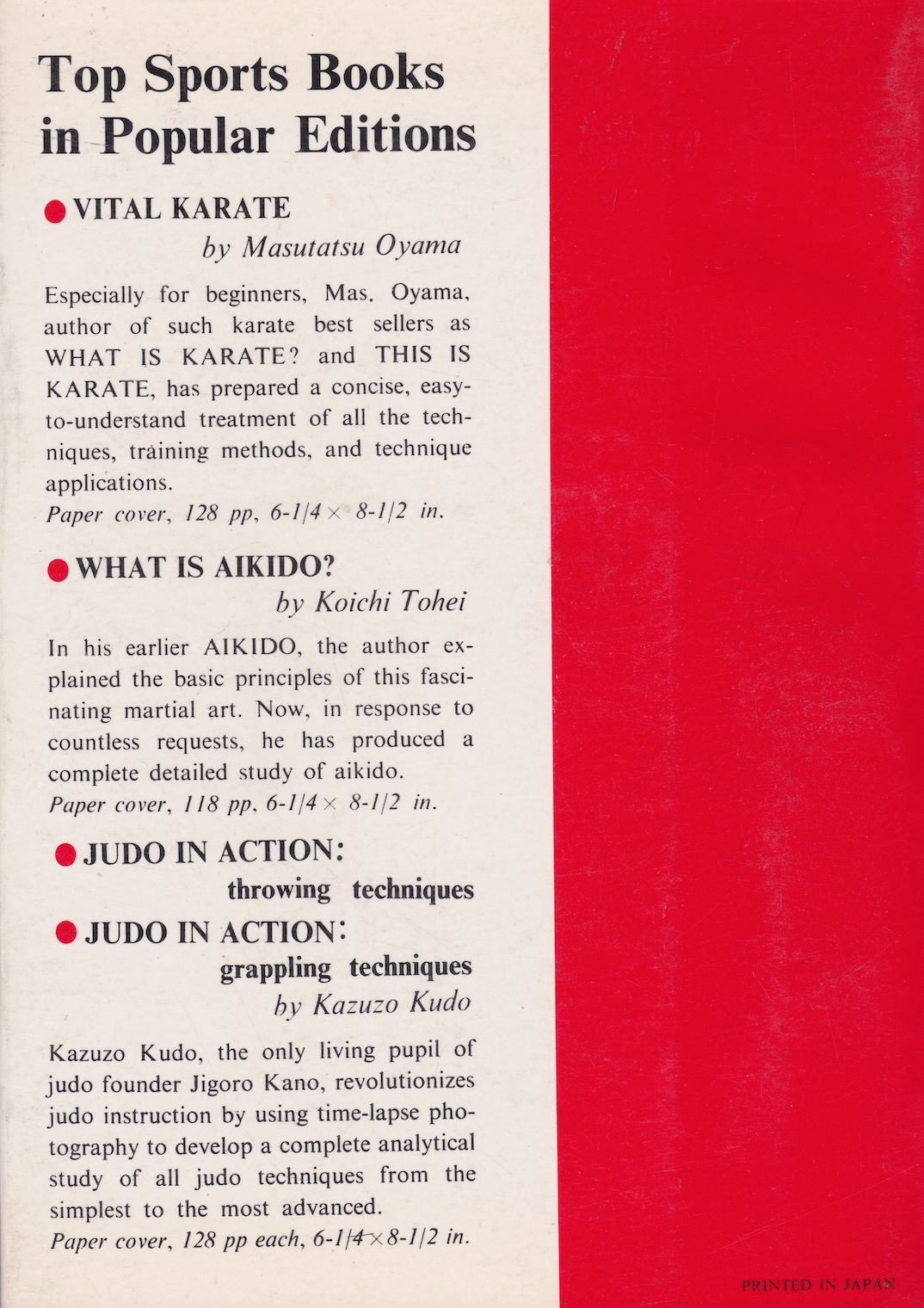 Judo in Action: Throwing Techniques Book by Kazuzo Kudo (Preowned)