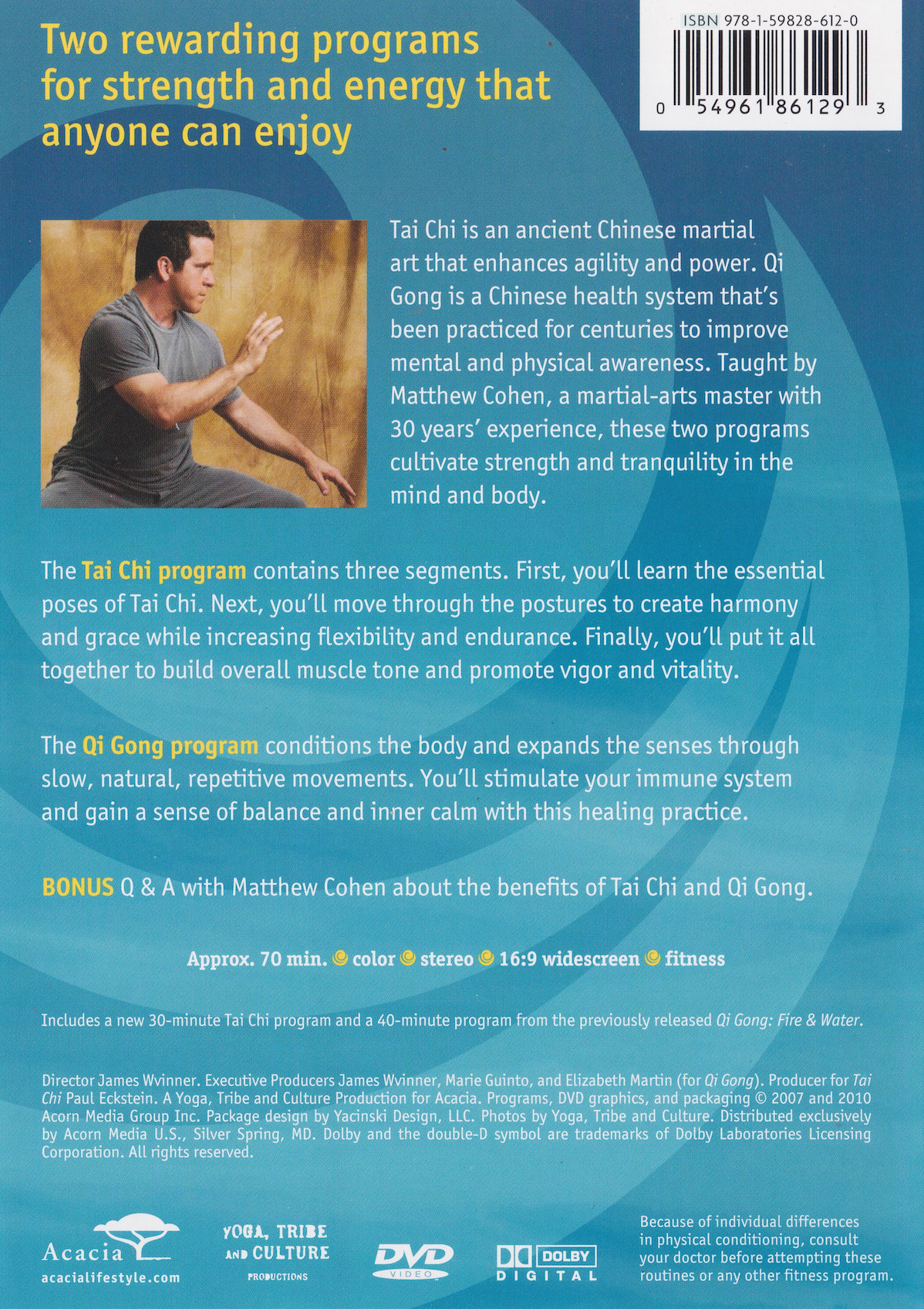 TAI CHI & QI GONG BASICS DVD by Matthew Cohen (Preowned)