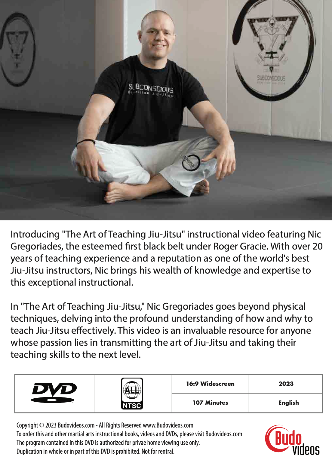 The Art of Teaching Jiujitsu DVD by Nic Gregoriades