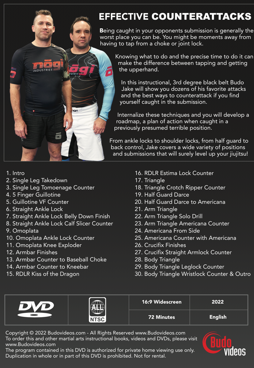 Effective Counterattacks for Jiujitsu DVD by Budo Jake