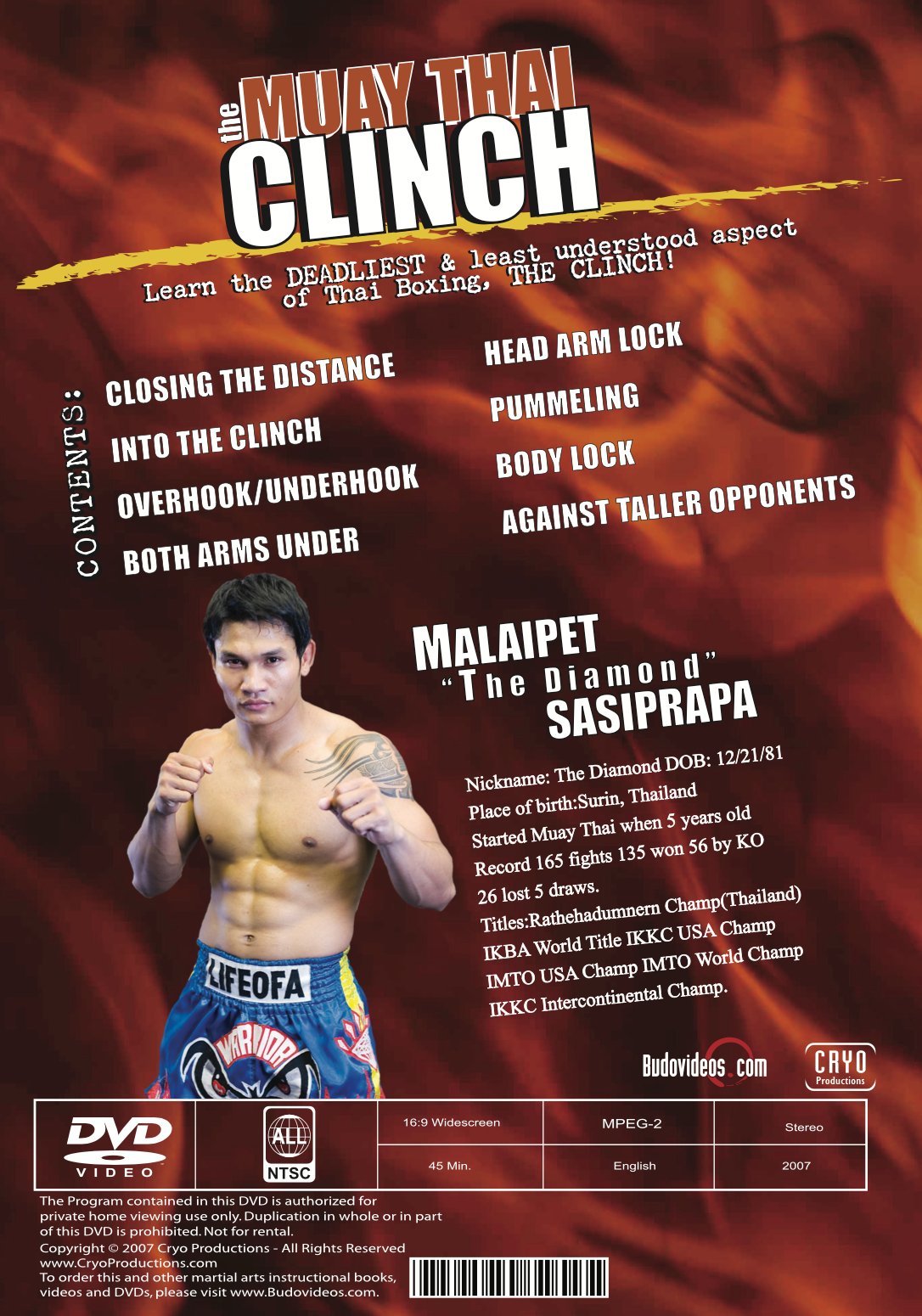 Muay Thai Clinch DVD with Malaipet