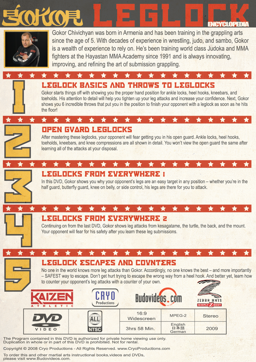 Leglock Encyclopedia 5 DVD Set  with Gokor Chivichyan