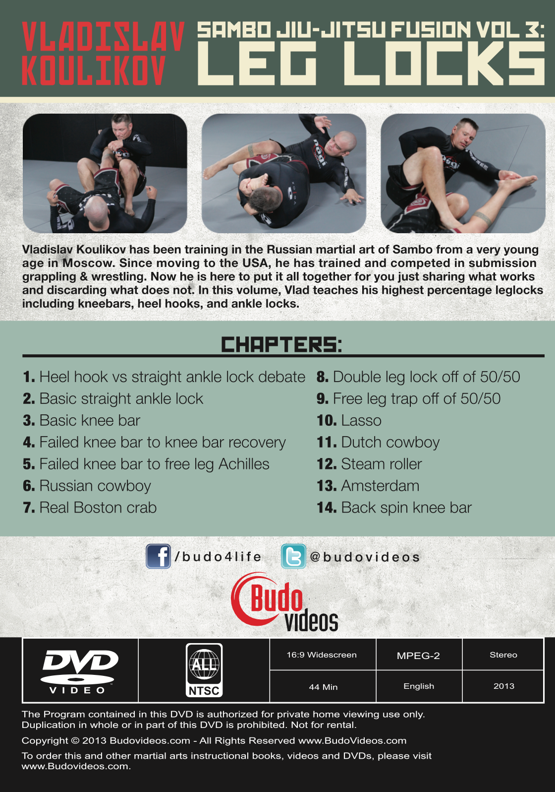 Sambo Jiu-jitsu Fusion Vol 3: Leg Locks DVD by Vladislav Koulikov