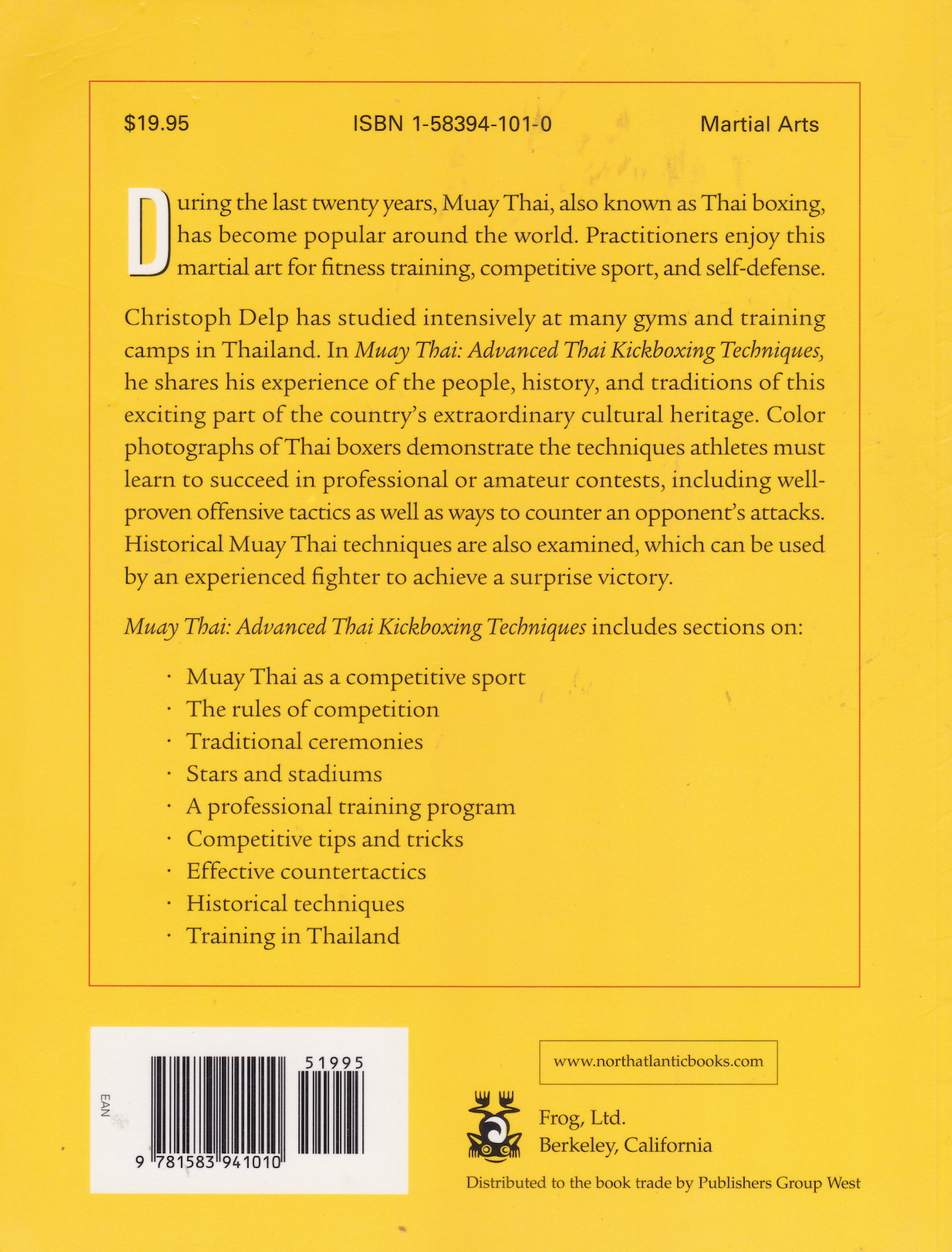 Muay Thai: Advanced Thai Kickboxing Techniques Book by Christph Delp (Preowned)