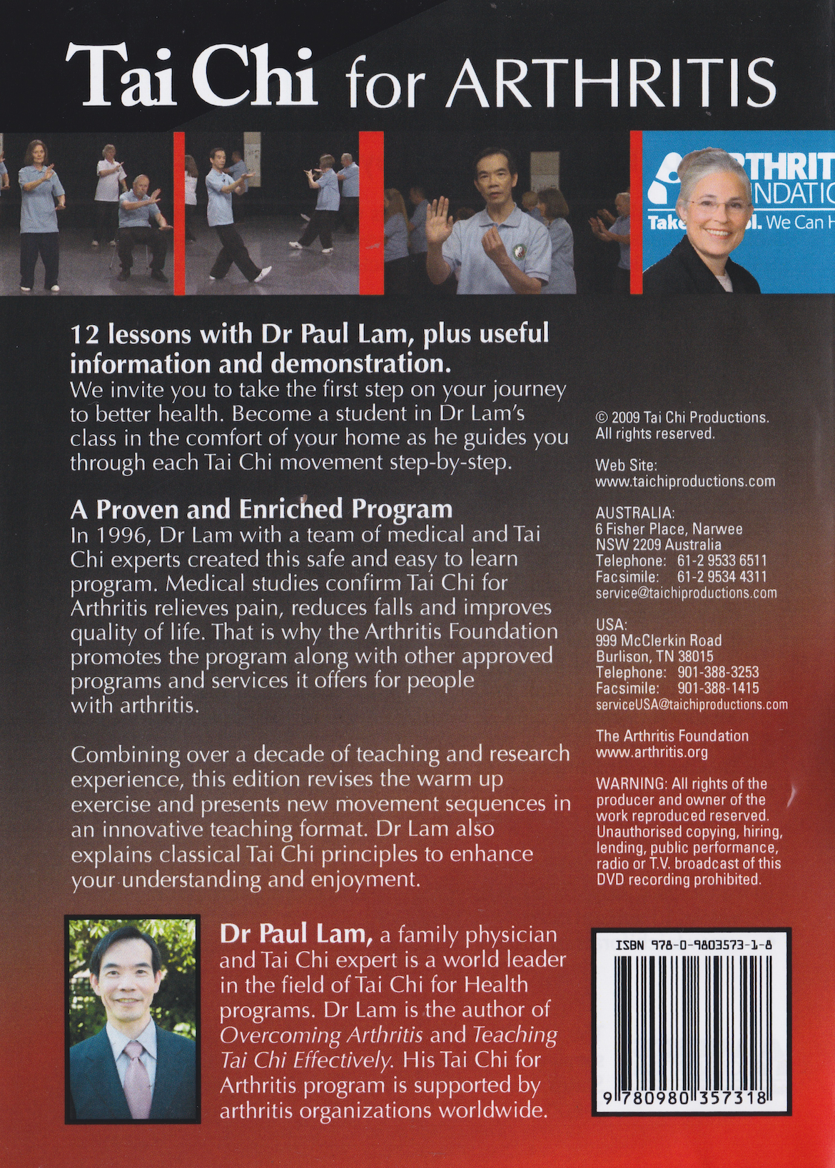 Tai Chi for Arthritis - 12 Lessons 2 DVD Set by Paul Lam (Preowned)