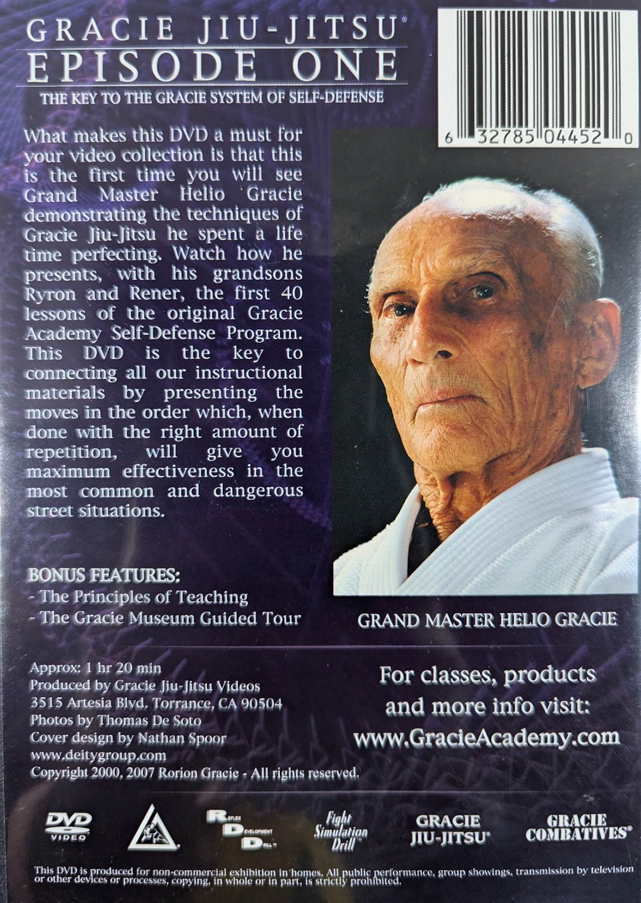 Gracie Jiu-jitsu Episode 1 DVD with Helio Gracie.