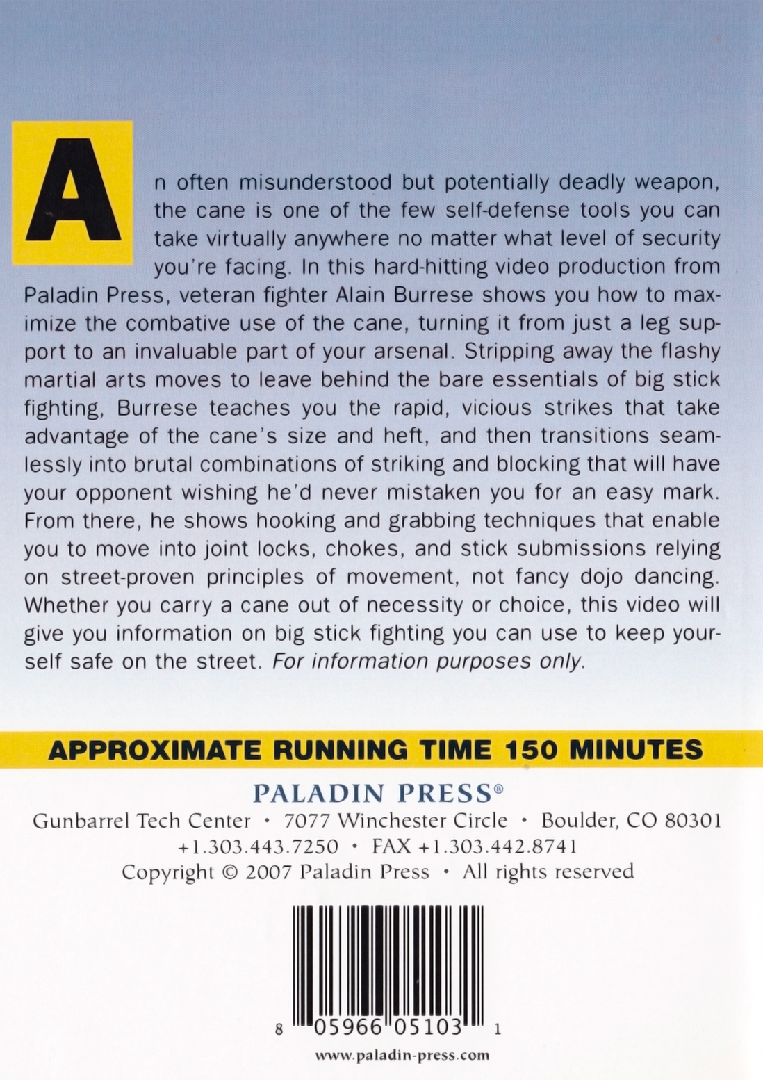 Hapkido Cane 2 DVD Set by Alain Burrese (Preowned)