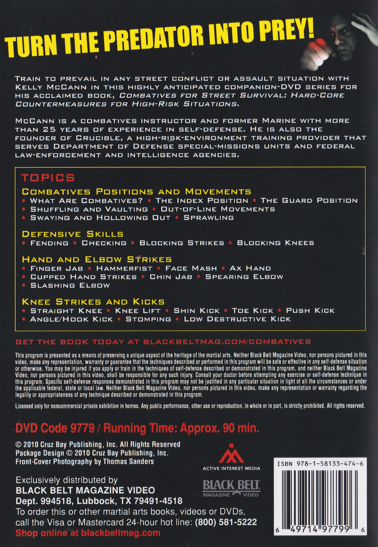 Combatives for Street Survival DVD 1: Index Positions, The Guard & Combative Strikes by Kelly McCann