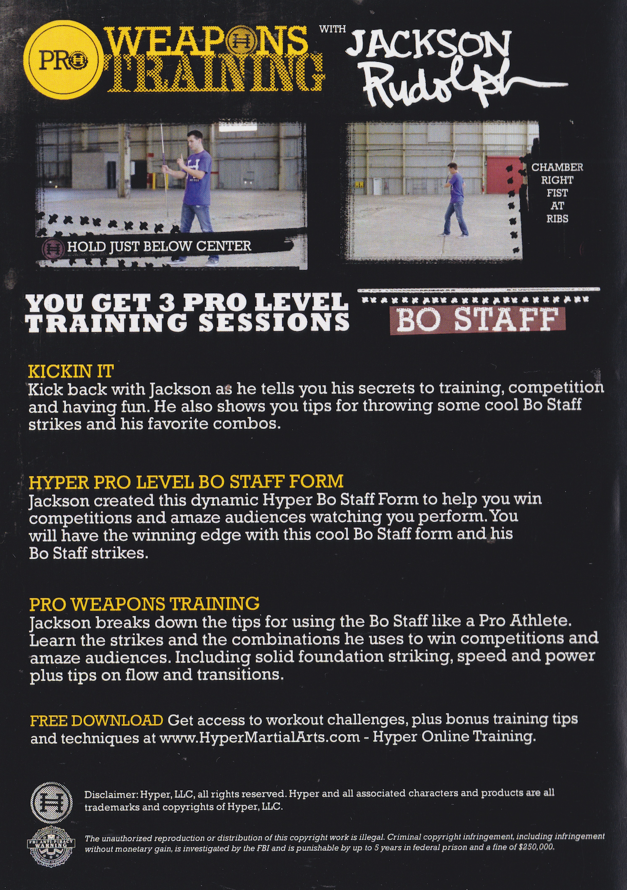 Pro Weapons Training: Bo Staff DVD with Jackson Rudolph (Preowned)