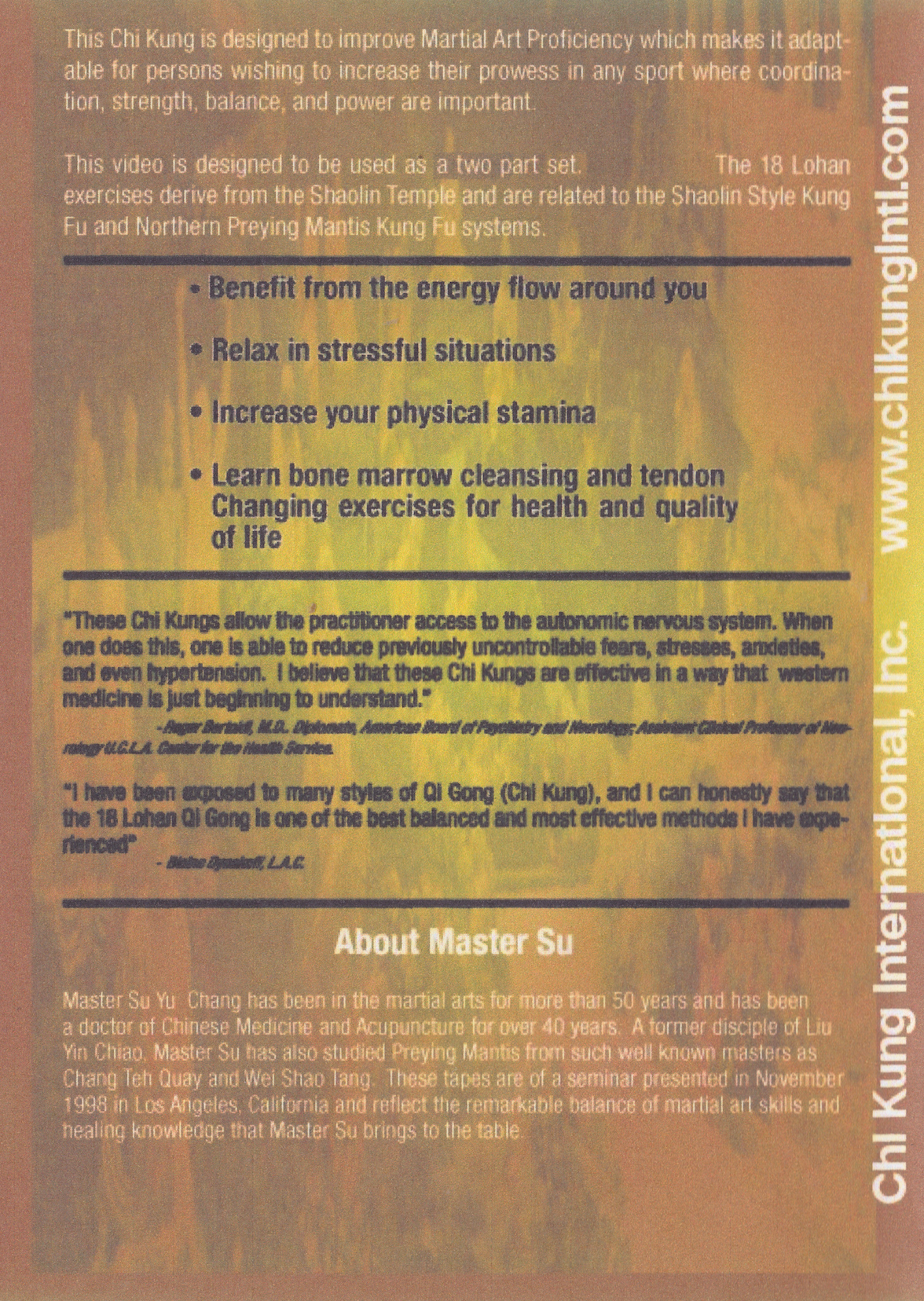 18 Lohan Qigong 2 DVD Set by Su Yuchang (Preowned)