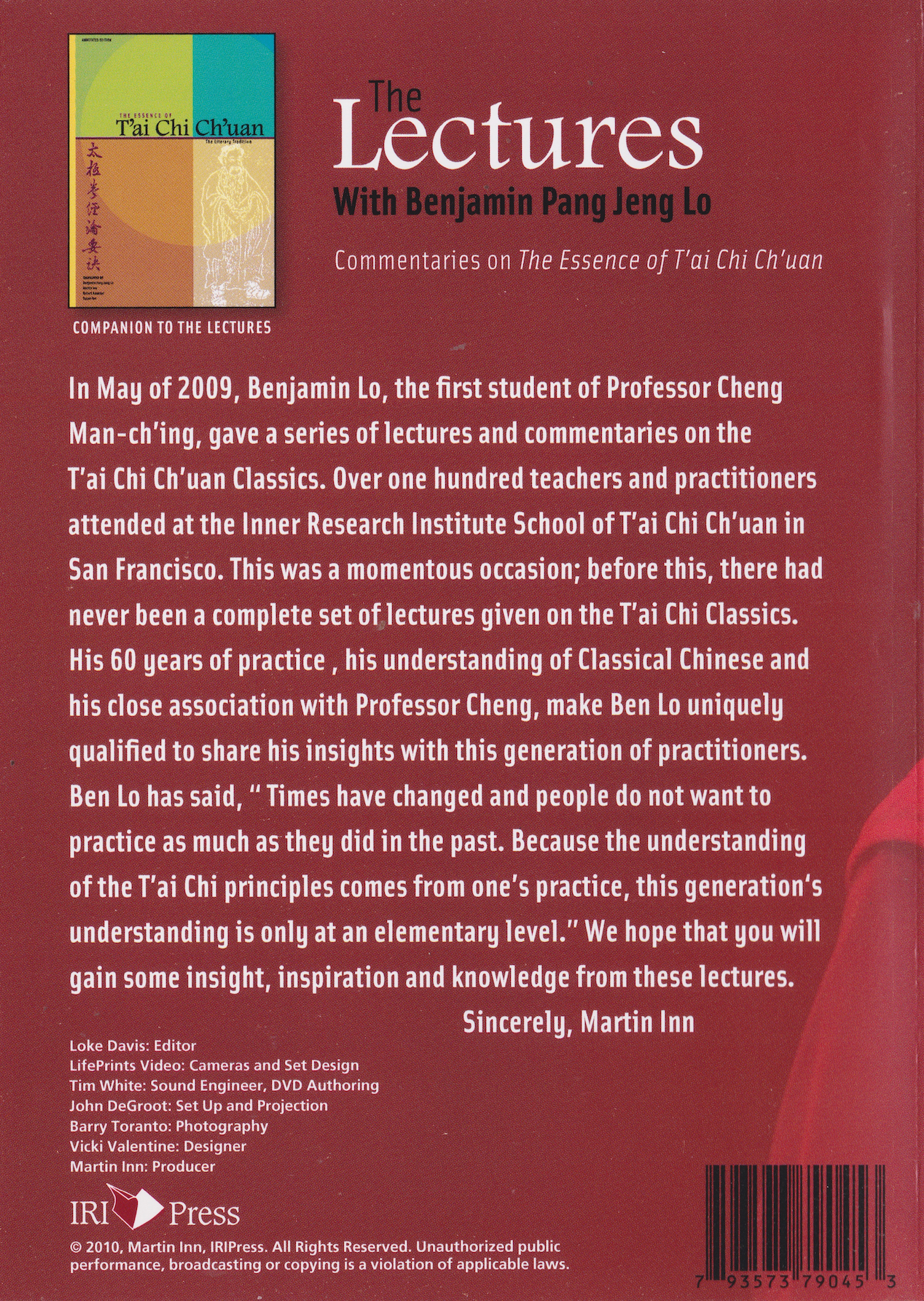 Commentaries on the Essence of Tai Chi Chuan The Lectures 4 DVD Set with Benjamin Pang Jeng Lo (Preowned)