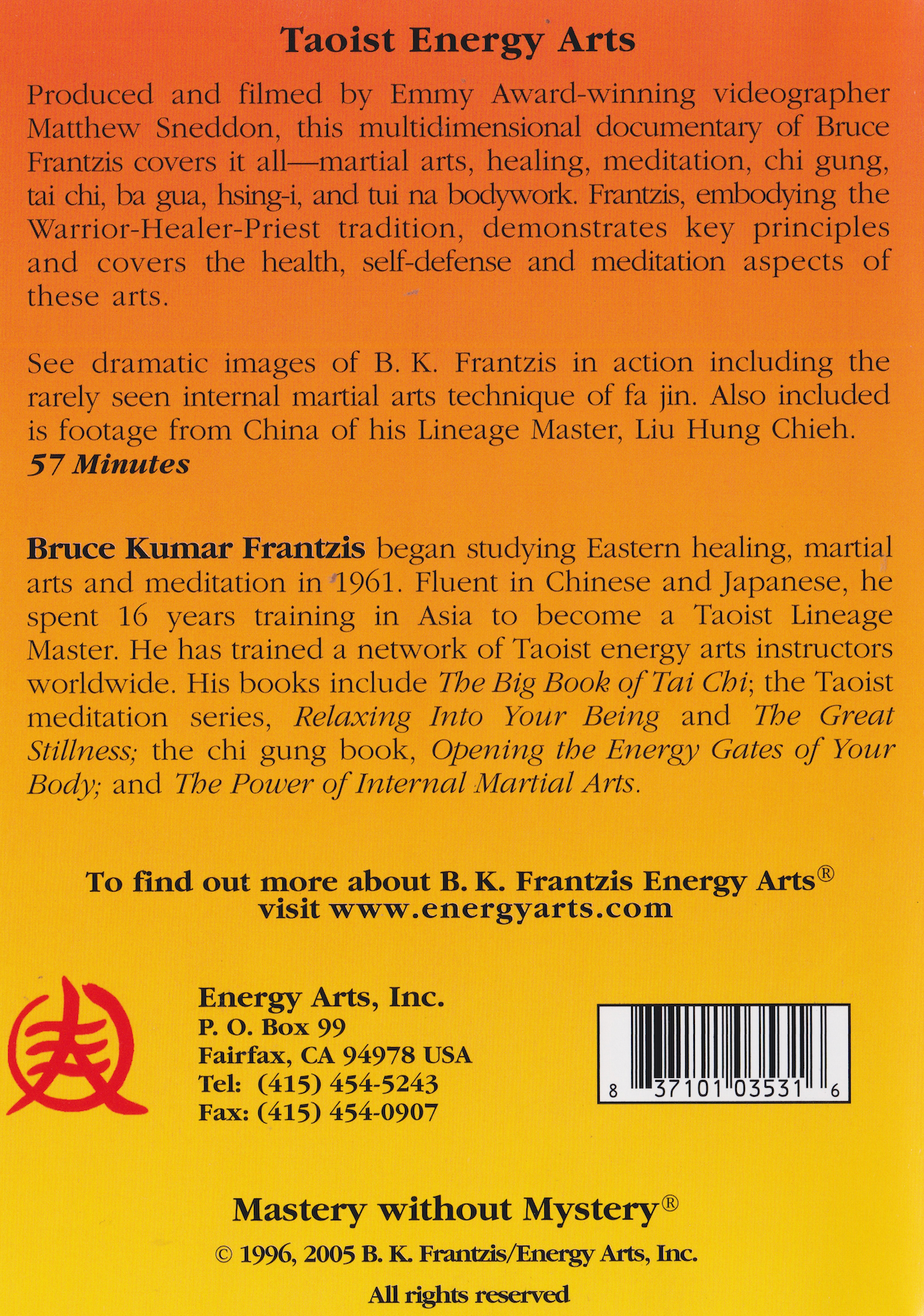 Taoist Energy Arts DVD by Bruce Frantzis (Preowned)