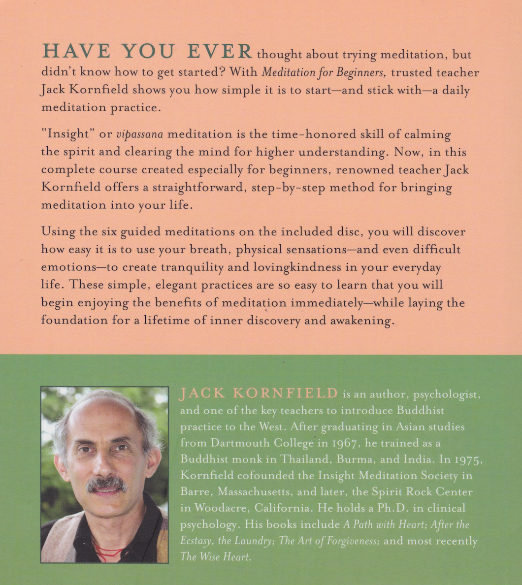 Meditation for Beginners Book & CD by Jack Kornfield (Preowned)