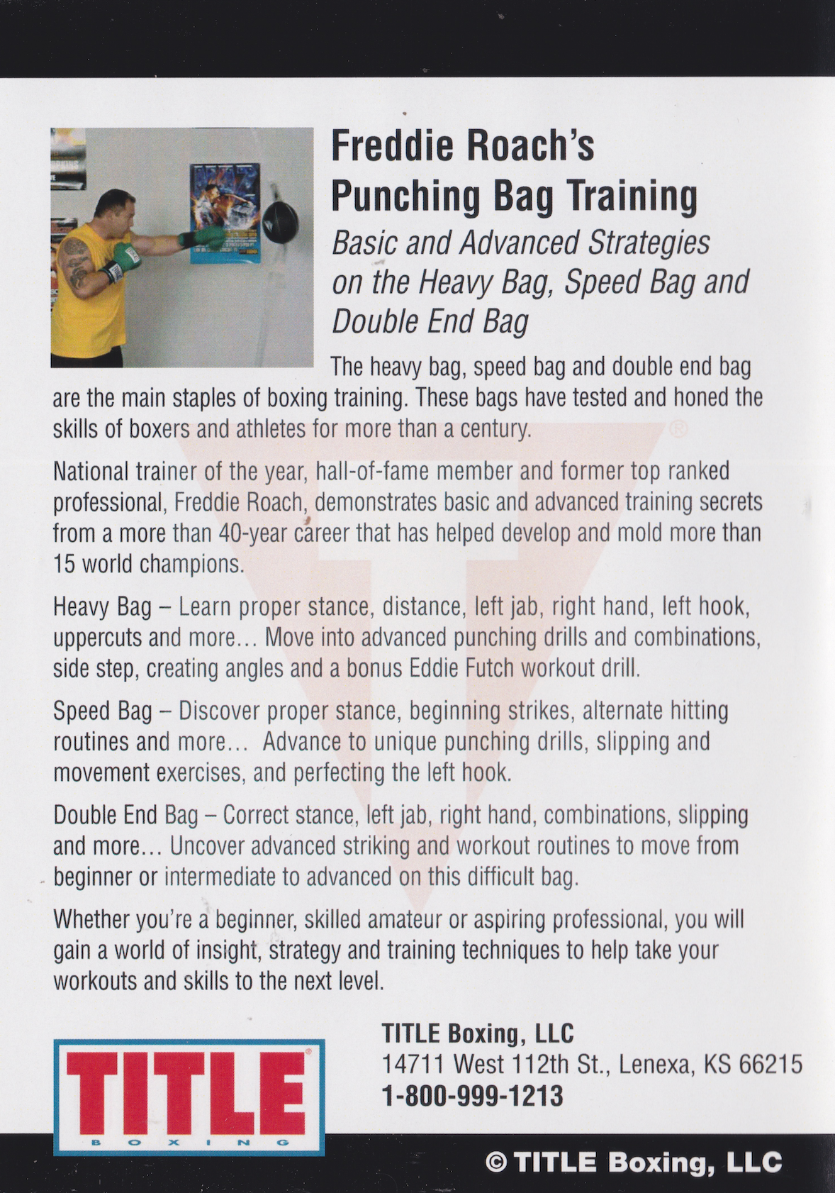 Title Boxing DVD 23: Punching Bag Training by Freddie Roach (Preowned)