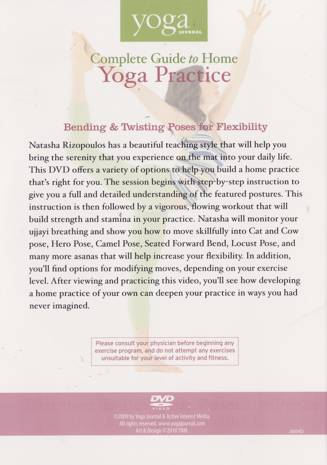 Yoga Bending & Twisting Poses for Flexibility DVD by Natasha Rizopoulos (Preowned)