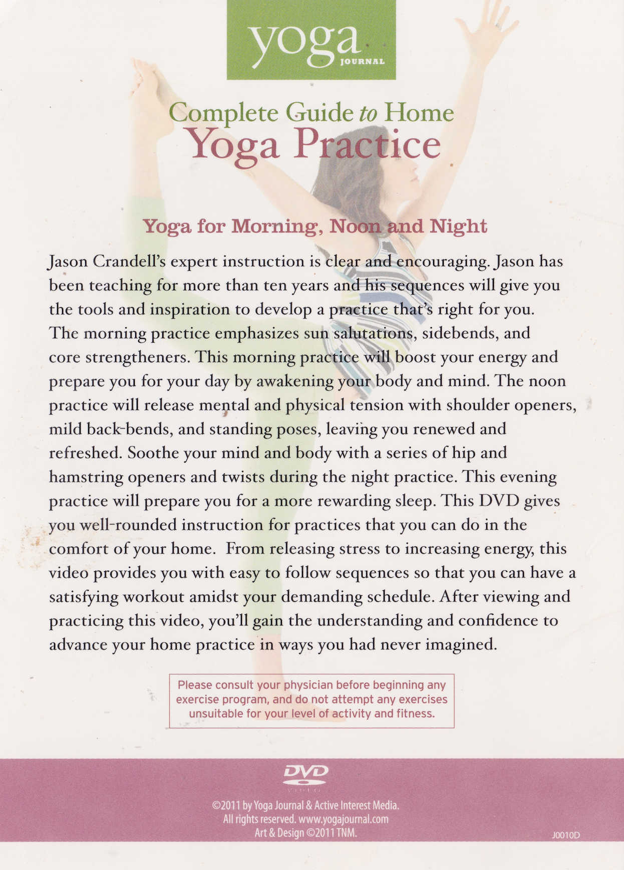 Yoga for Morning, Noon & Night DVD by Jason Crandell (Preowned)