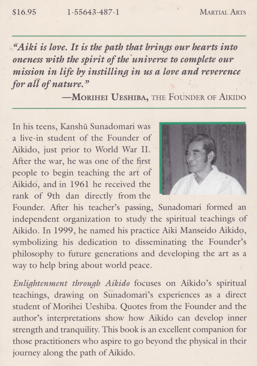 Enlightenment through Aikido Book by Kanshu Sunadomari (Preowned)