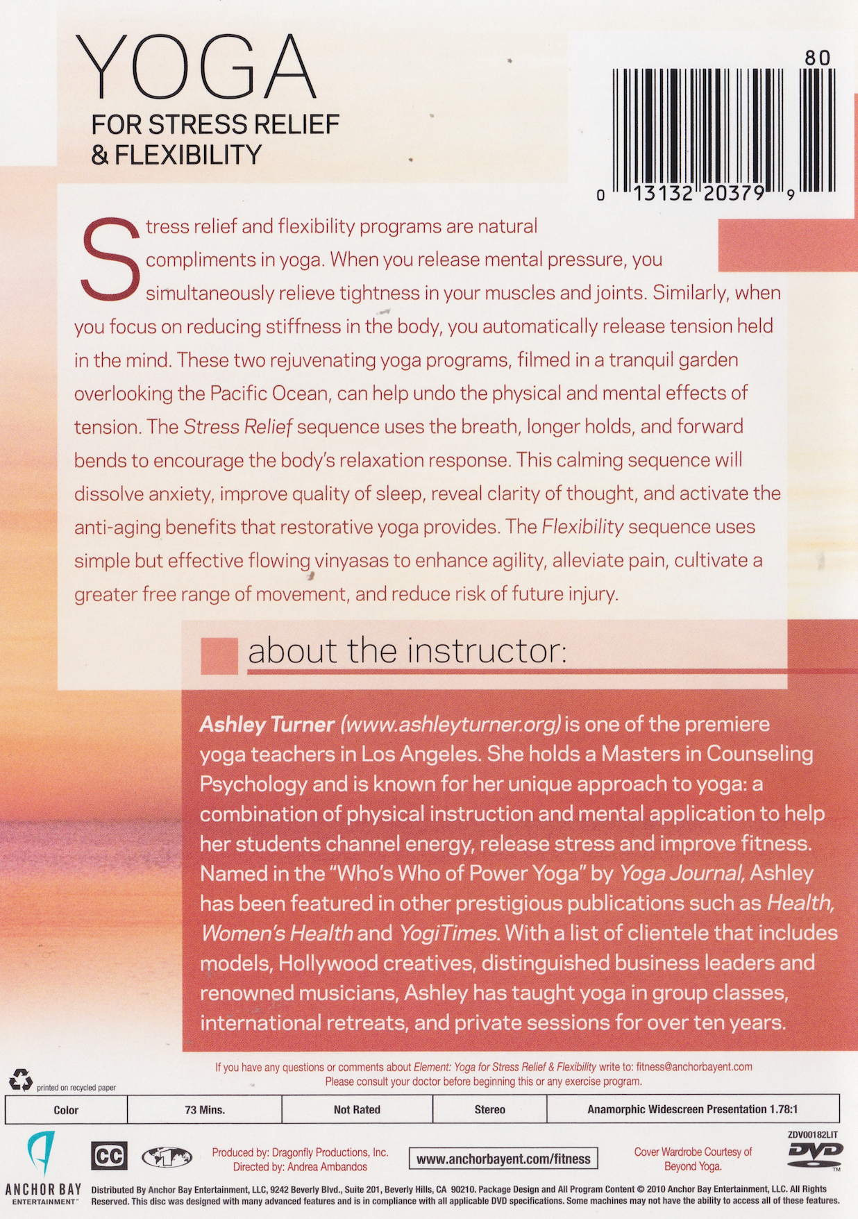 Yoga for Stress Relief & Flexibility DVD by Ashley Turner (Preowned)