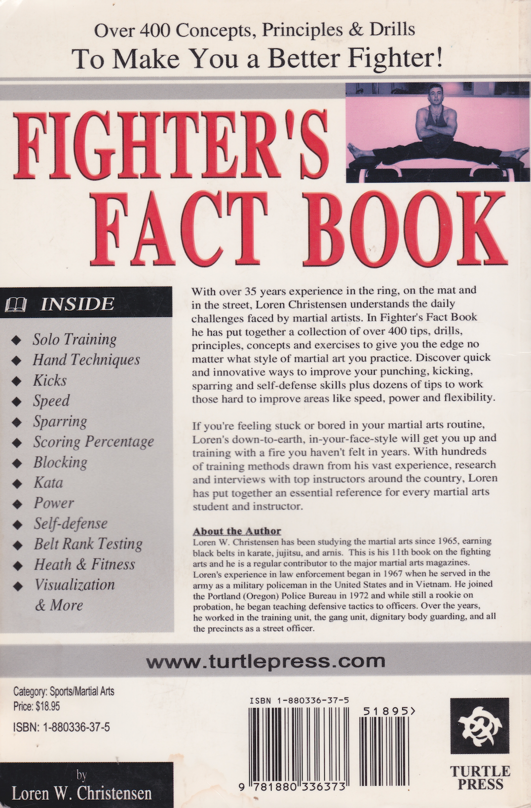 Fighter's Fact Book: Principles and Drills to Make You a Better Fighter Book by Loren Christensen (Preowned)