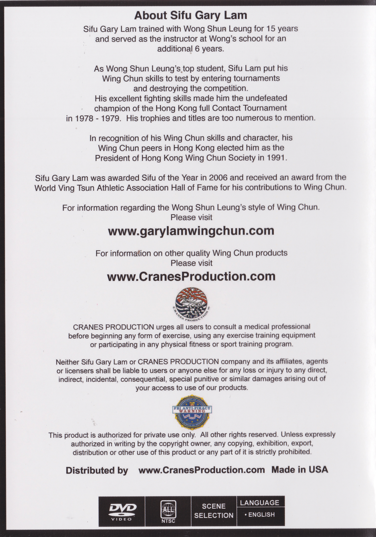 Backyard Wing Chun Chi Sao Series 1 DVD by Gary Lam
