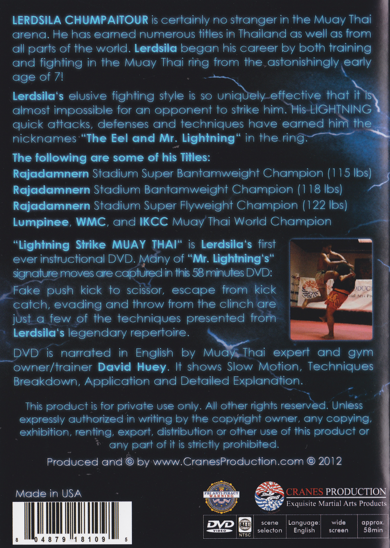 Lightning Strike Muay Thai DVD with Lerdsila Chumpattour