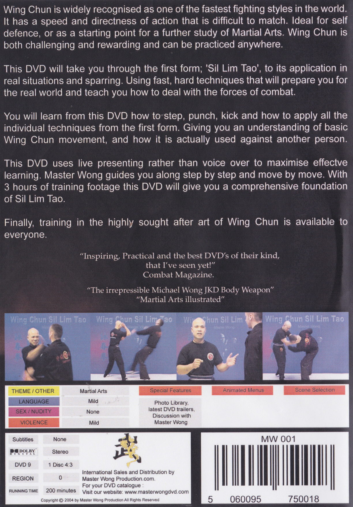 Wing Chun Sil Lim Tao DVD by Michael Wong (Preowned)