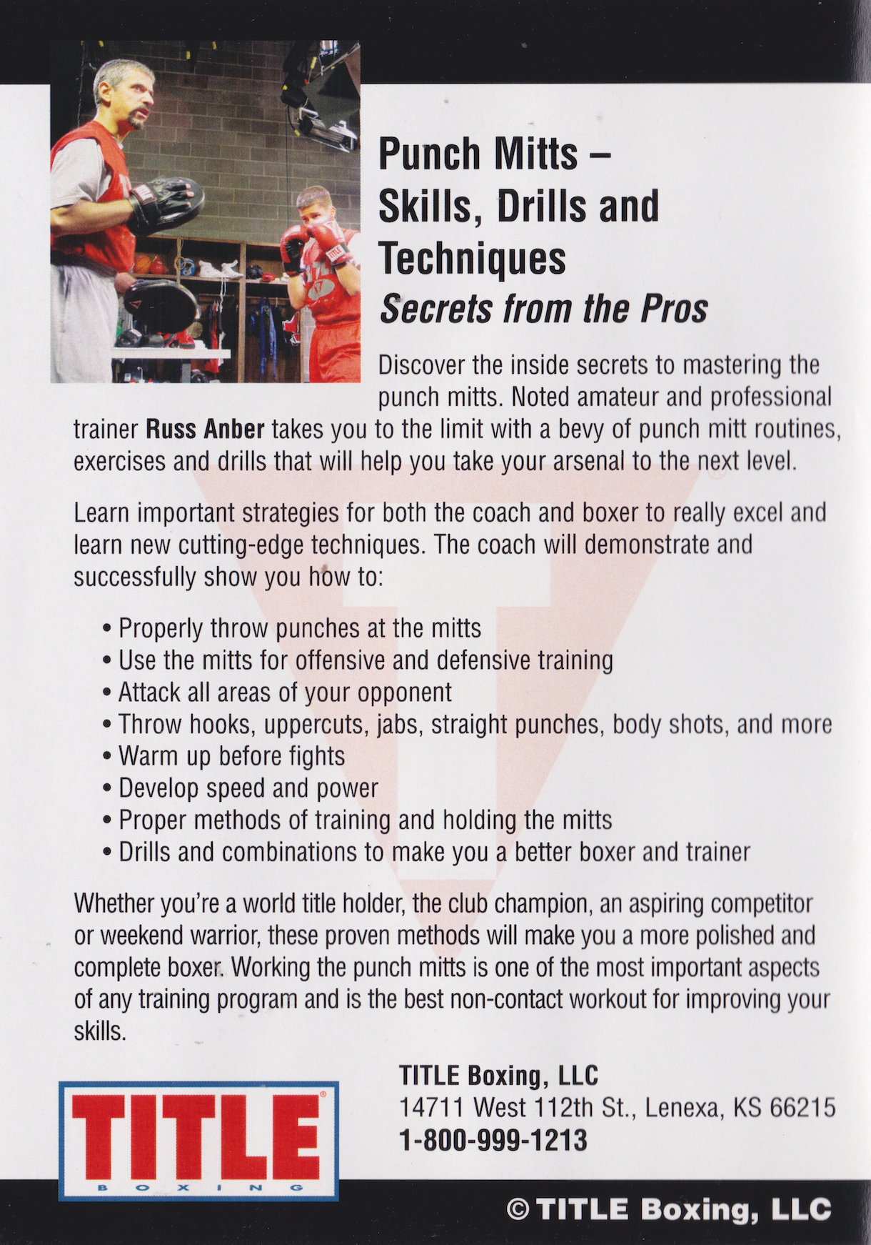 Title Boxing DVD 6: Punch Mitts Skills, Drills & Techniques by Russ Anber (Preowned)