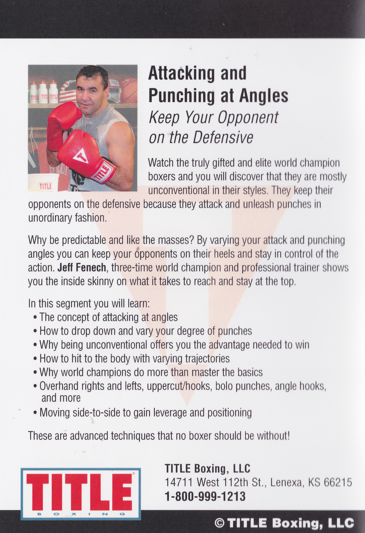 Title Boxing DVD 11 Attacking & Punching at Angles by Jeff Fenech (Preowned)