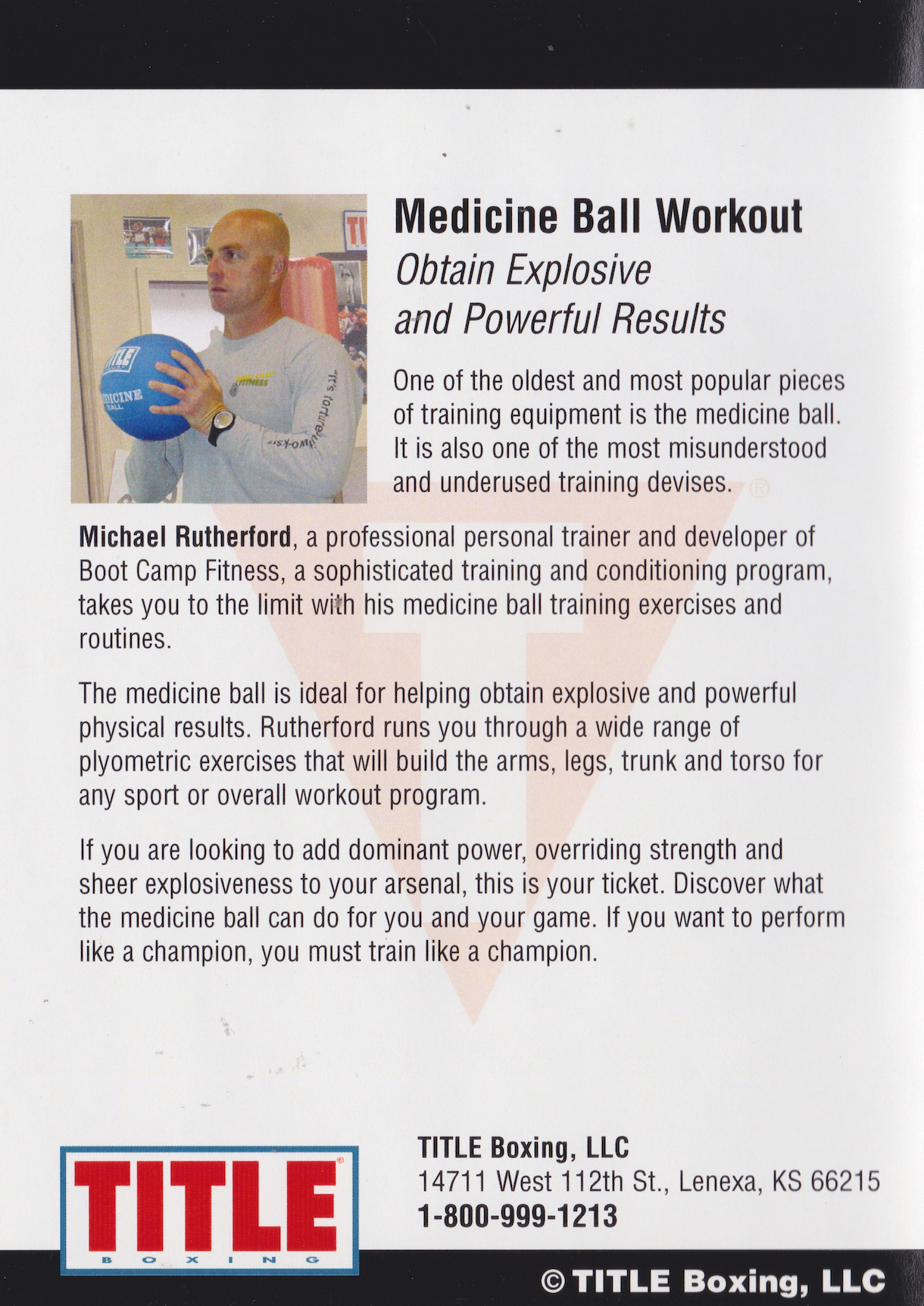 Title Boxing DVD 16 Medicine Ball Workout with Michael Rutherford (Preowned)