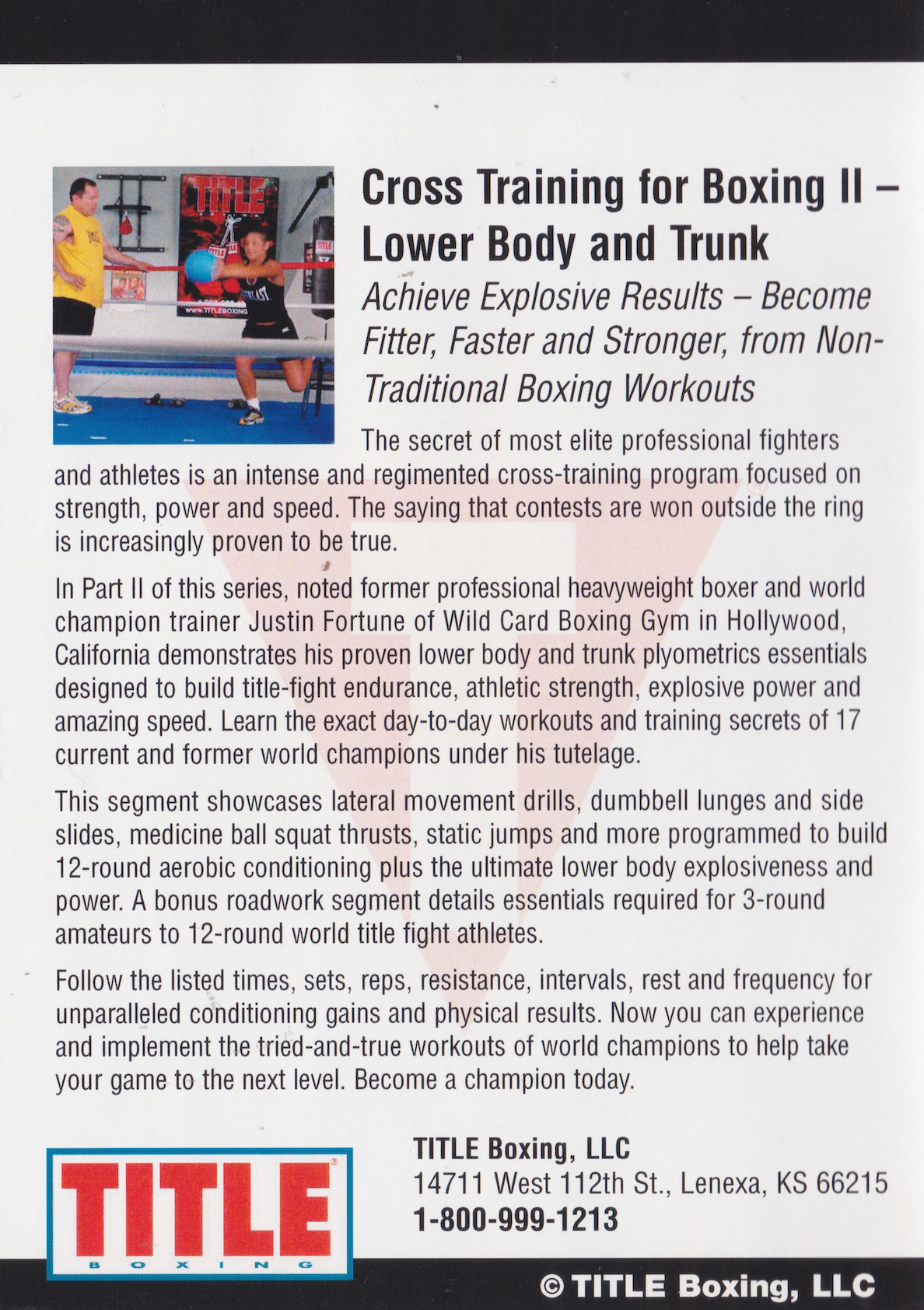 Title Boxing DVD 20 Cross Training for Boxing II Lower Body & Trunk (Preowned)