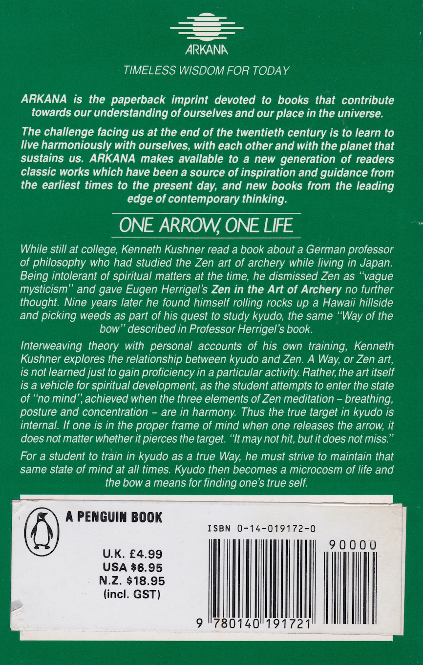 One Arrow, One Life Book by Kenneth Kushner (Preowned)
