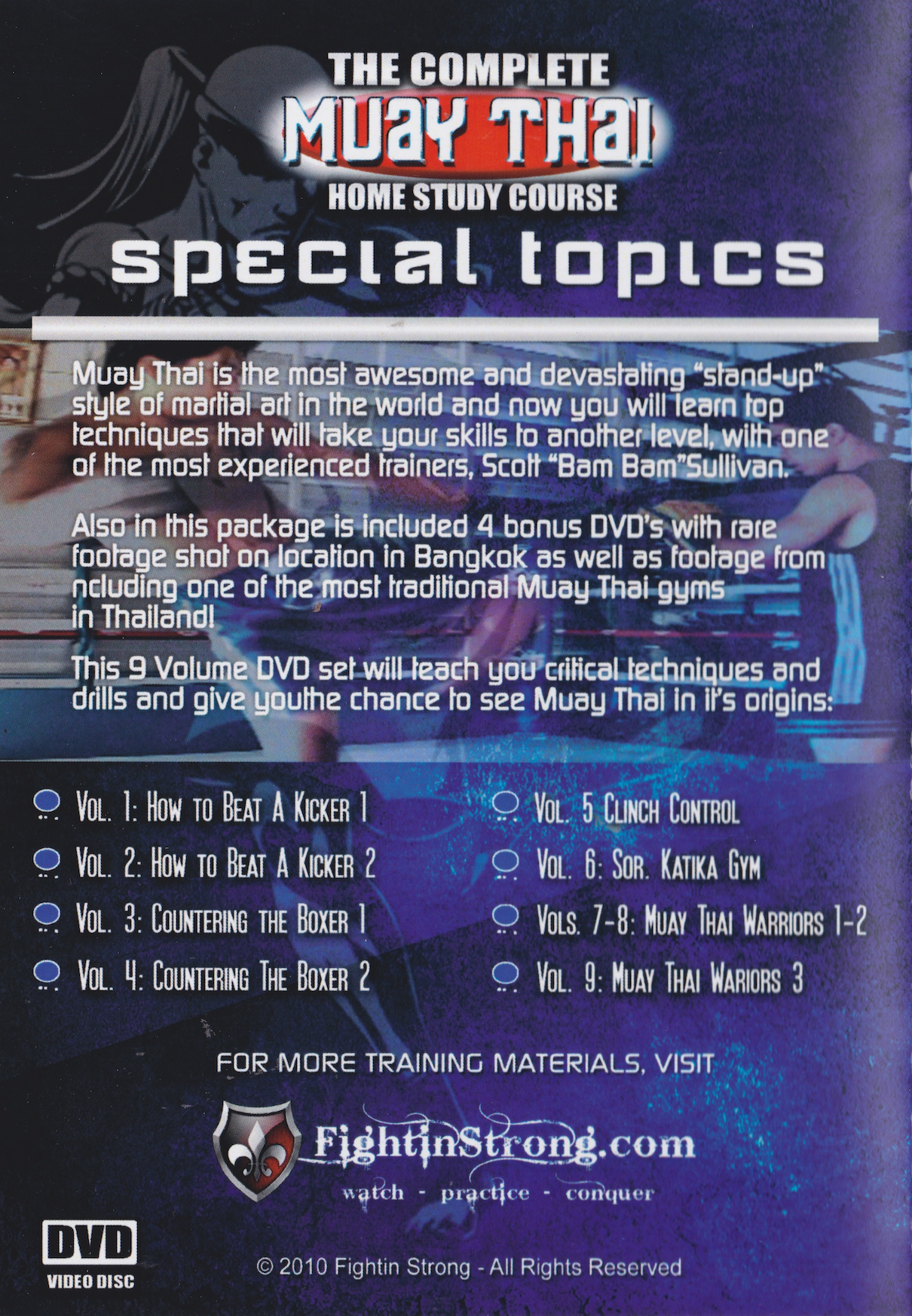 The Complete Muay Thai Home Study Course Special Topics 9 DVD Set by Scott Sullivan (Preowned)