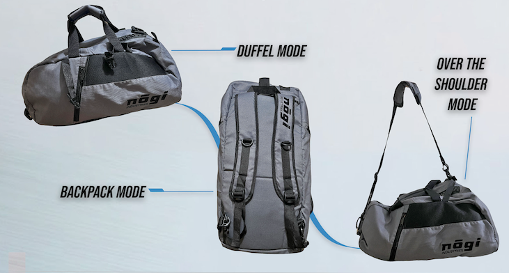The Tri-Carrier Convertible Large Gear Bag  by Nogi Industries - GRAY