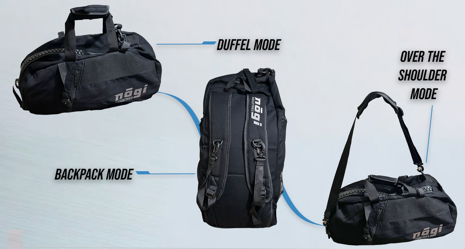 The Tri-Carrier Convertible Large Gear Bag by Nogi Industries - BLACK