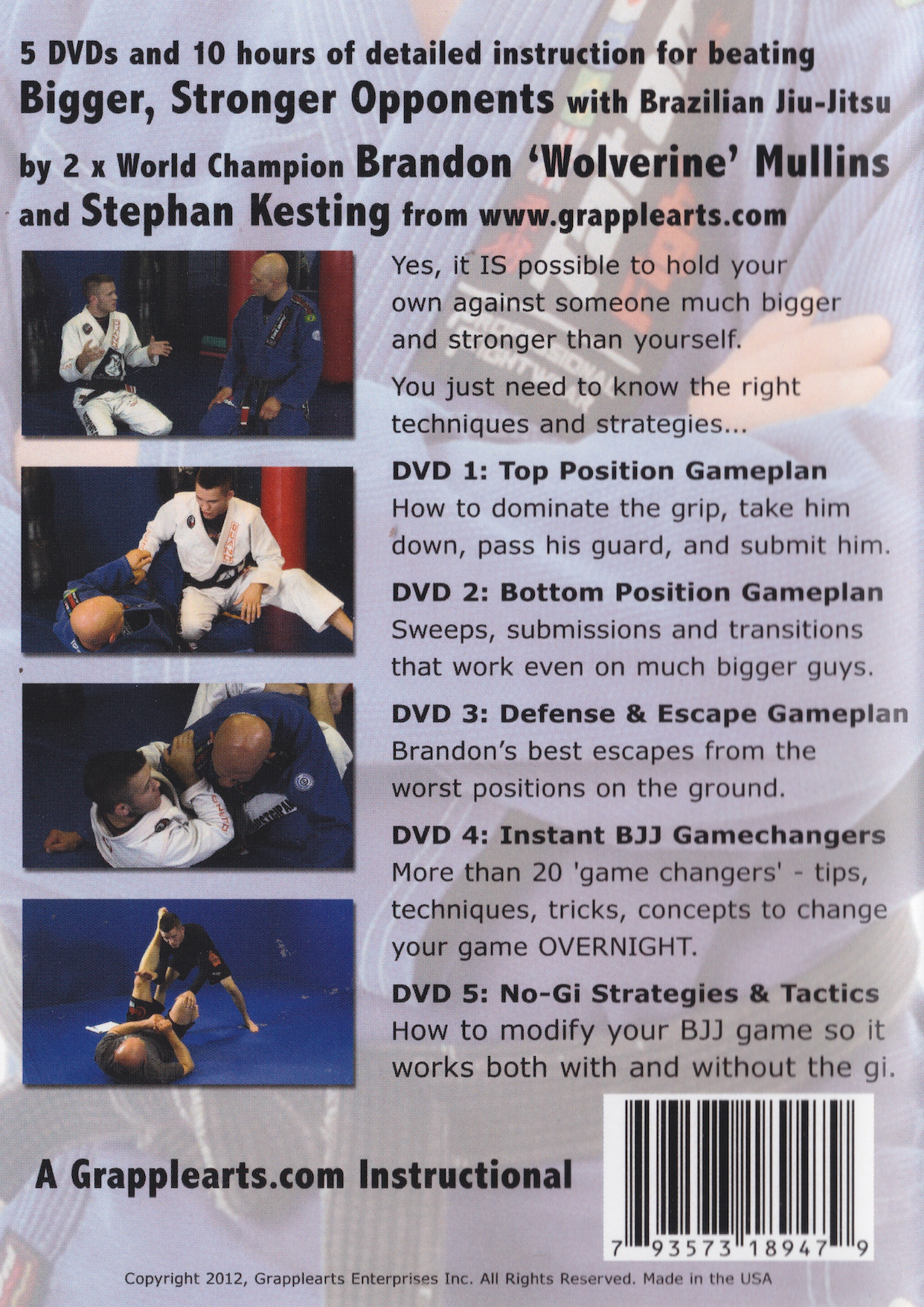 How to Defeat the Bigger, Stronger Opponent Series 2 (5 DVD set) by Stephan Kesting & Brandon Mullins