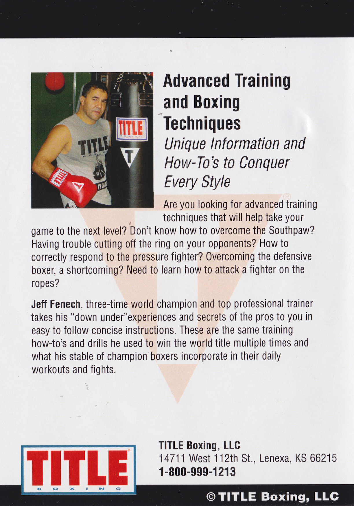 Title Boxing DVD 12: Advanced Training & Boxing Techniques by Jeff Fenech (Preowned)