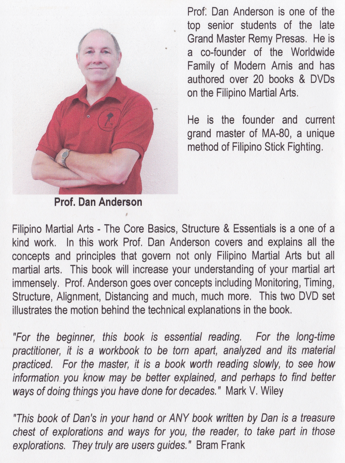 Filipino Martial Arts Core Basics Structure & Essentials 2 DVD Set by Dan Anderson (Preowned)