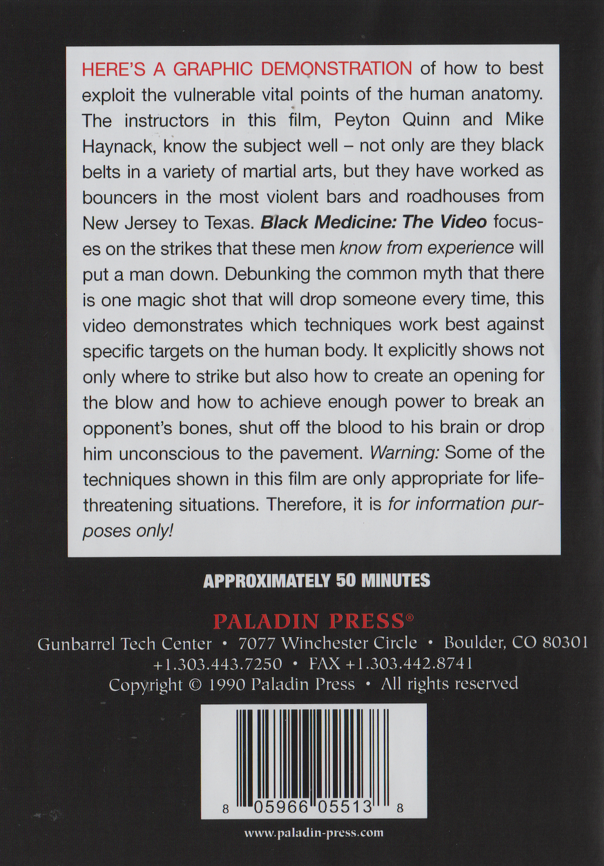 Black Medicine the Video: Vital Targets, Max Punishment DVD (Preowned)