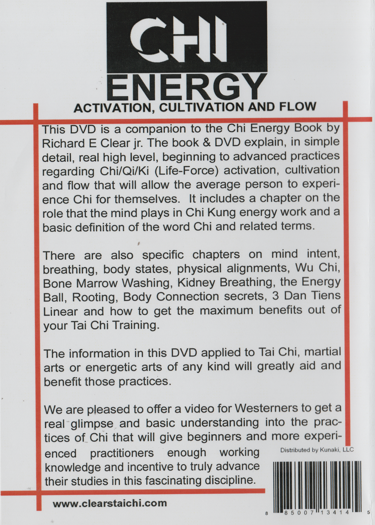 Chi Energy Activation, Cultivation & Flow DVD by Richard Clear Jr (Preowned)