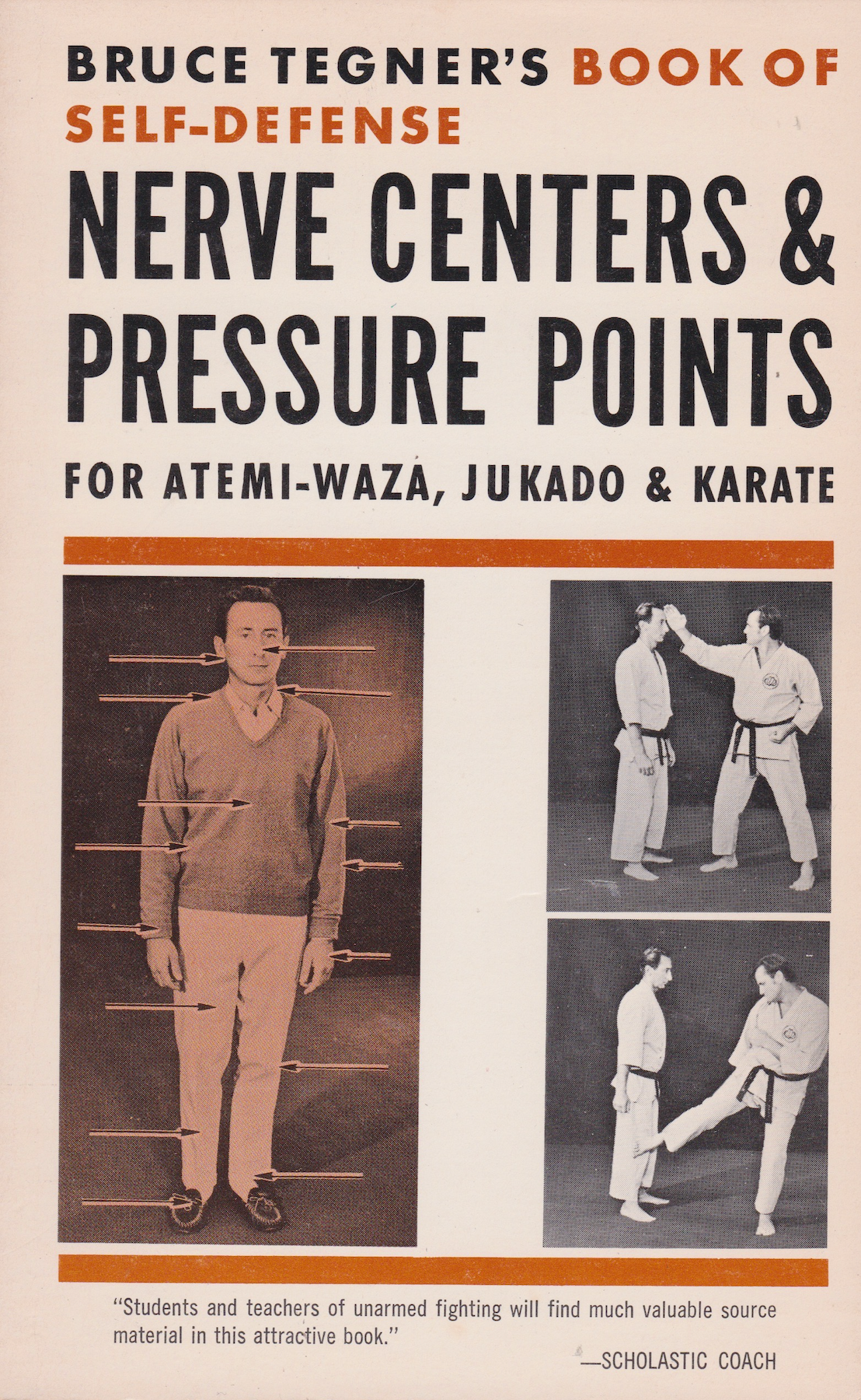 Self Defense Nerve Centers & Pressure Points Book by Bruce Tegner (Preowned)