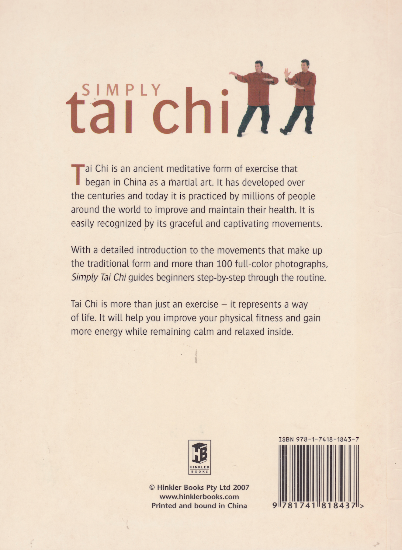 Simply Tai Chi Book by Graham Bryant & Lorraine James (Preowned)