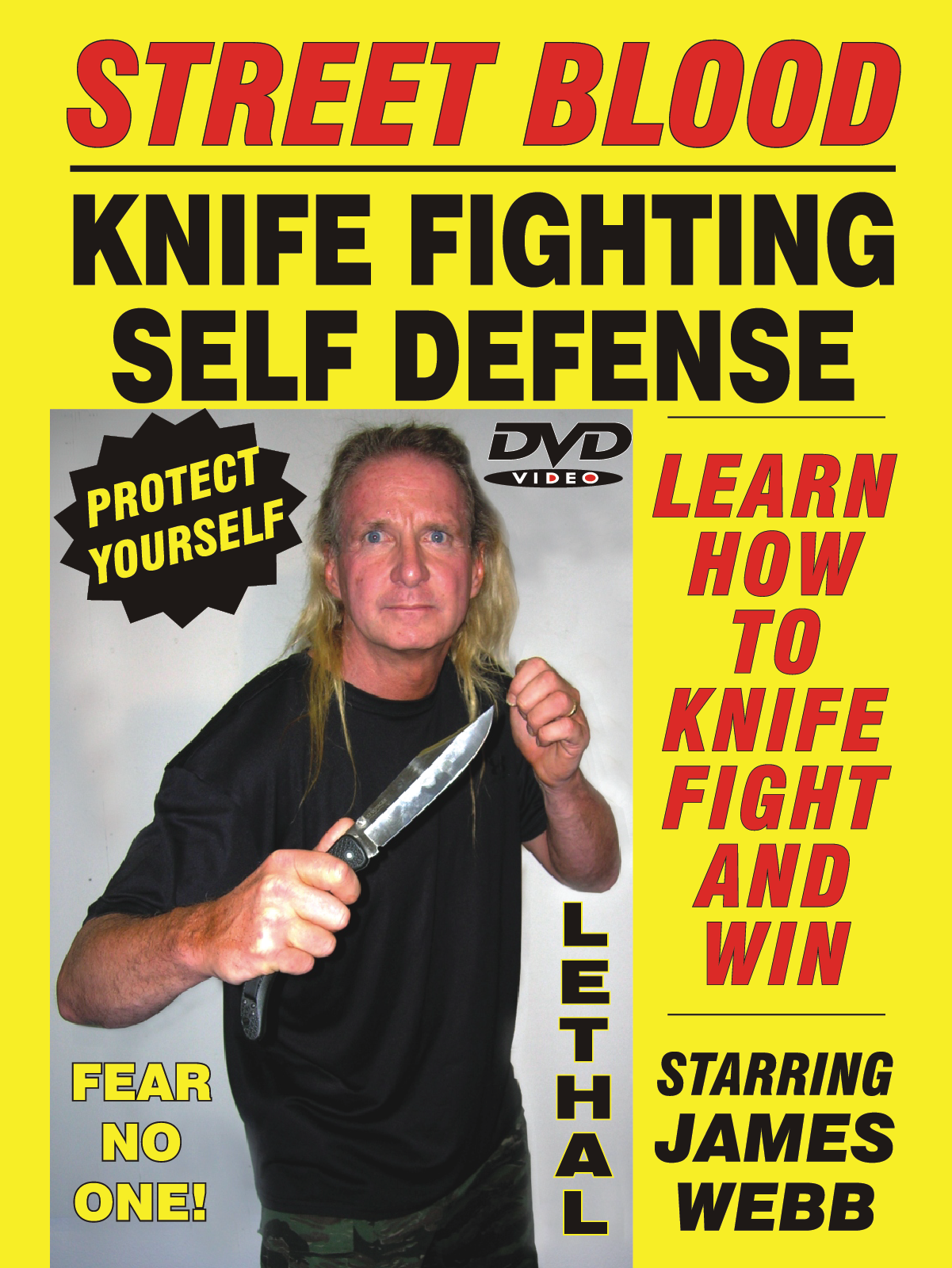 DVD de lucha con cuchillos de sangre callejera con James Webb