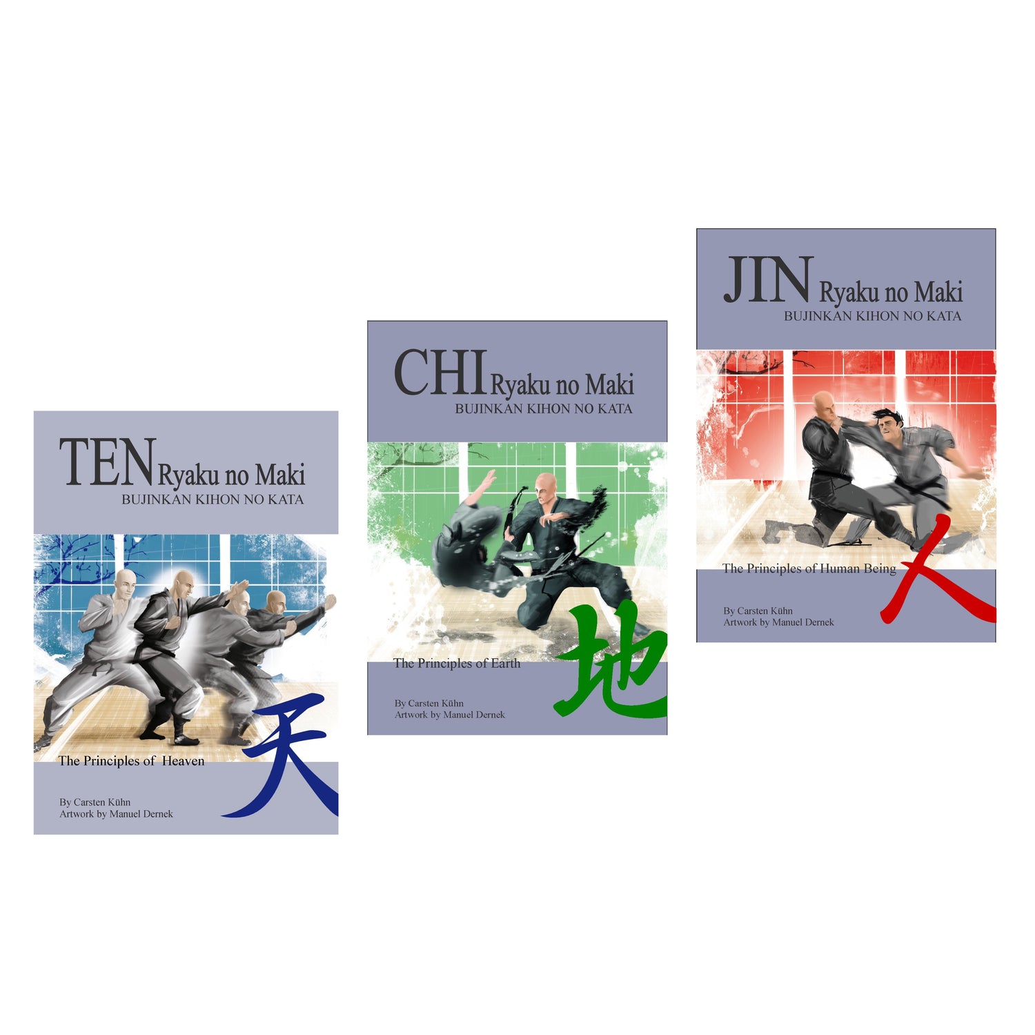 Ten Chi Jin Ryaku no Maki Bujinkan Ninjutsu 3 Book Set by Carsten Kuhn