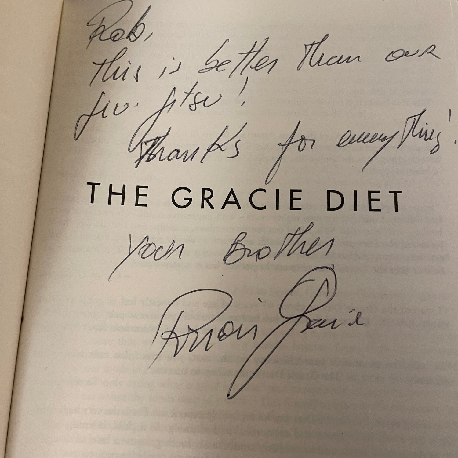 *SIGNED* The Gracie Diet Book (1st Edition) (Preowned)
