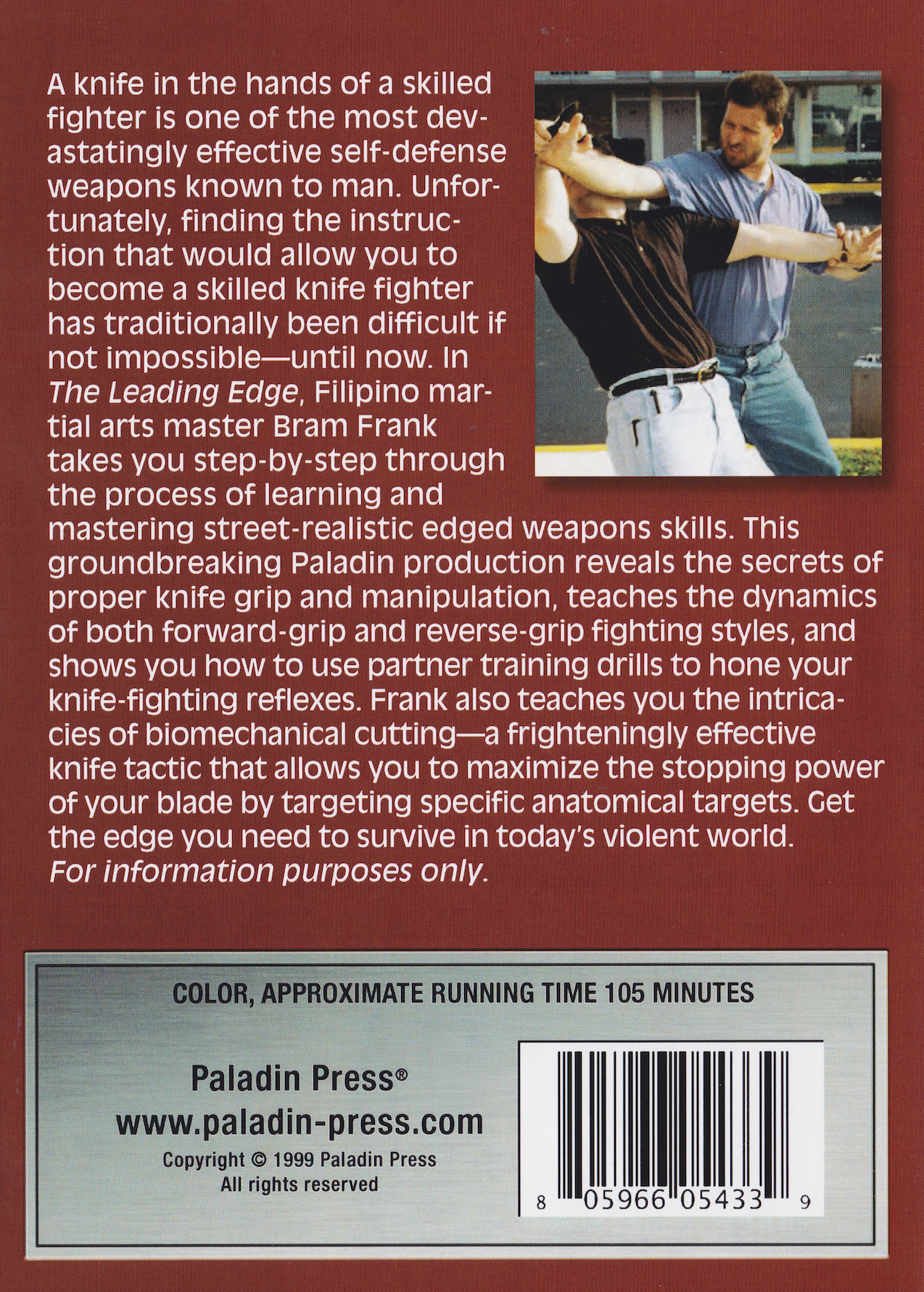 The Leading Edge: A Complete Guide to Tactical Edged Weapon Use DVD by Bram Frank