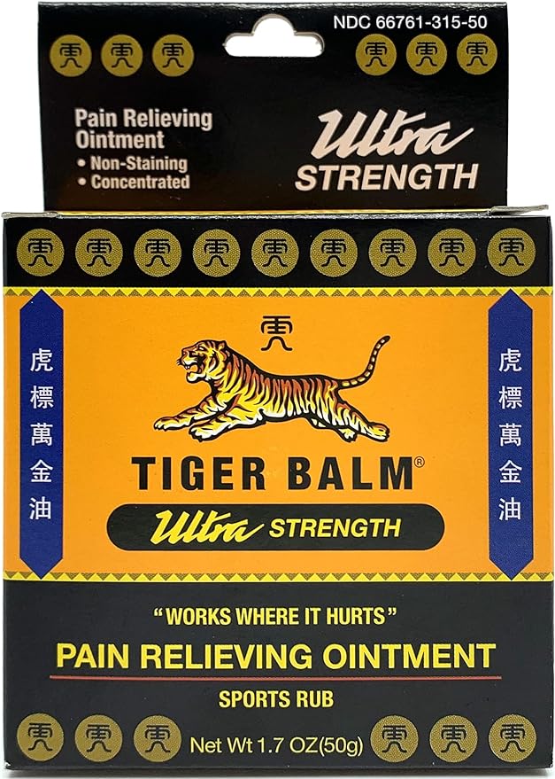 Tiger Balm Pain Relieving Ointment, Sports Ultra, 50g – Professional Size – Sports Rub Ultra Strength – Relief for Hand Arthritis – Tiger Balm Ultra