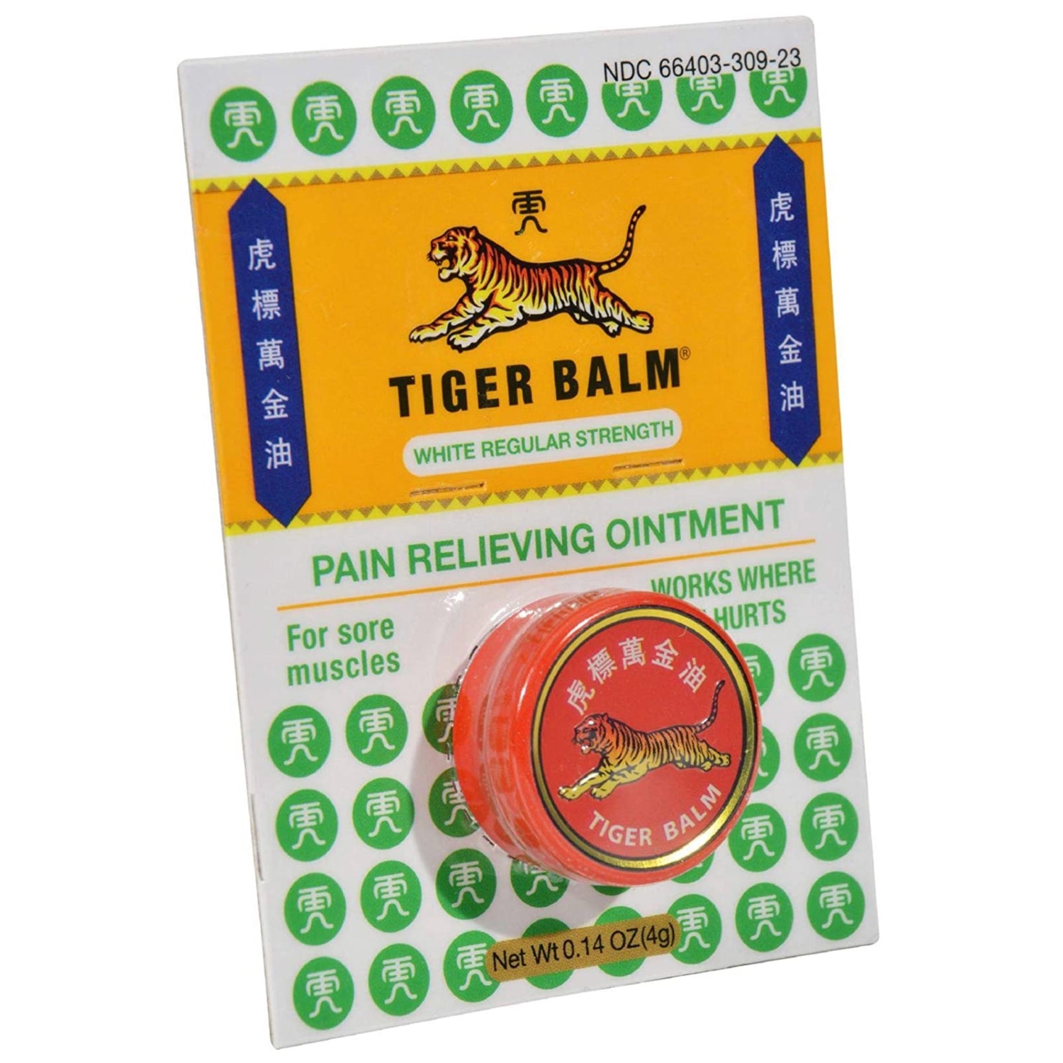 Tiger Balm Regular Strength Pain Relief 0.14 oz (White Tin).