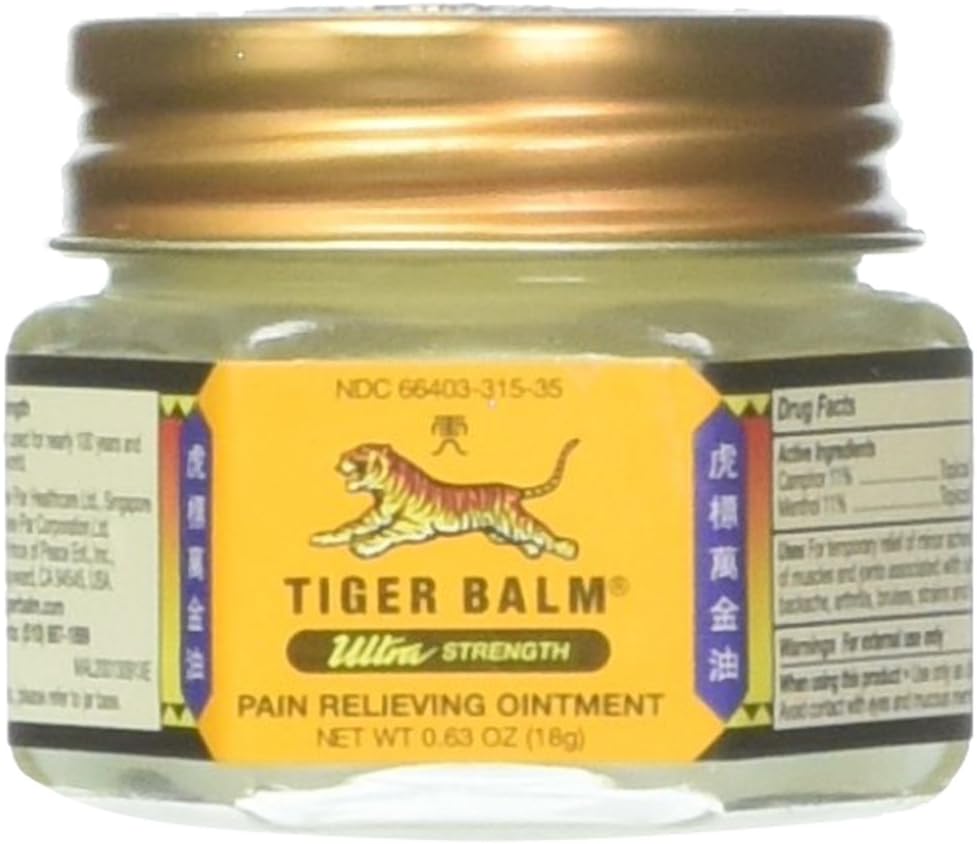 Tiger Balm Ultra Strength Pain Relieving Ointment Non-Staining 18 gm (Pack of 2)