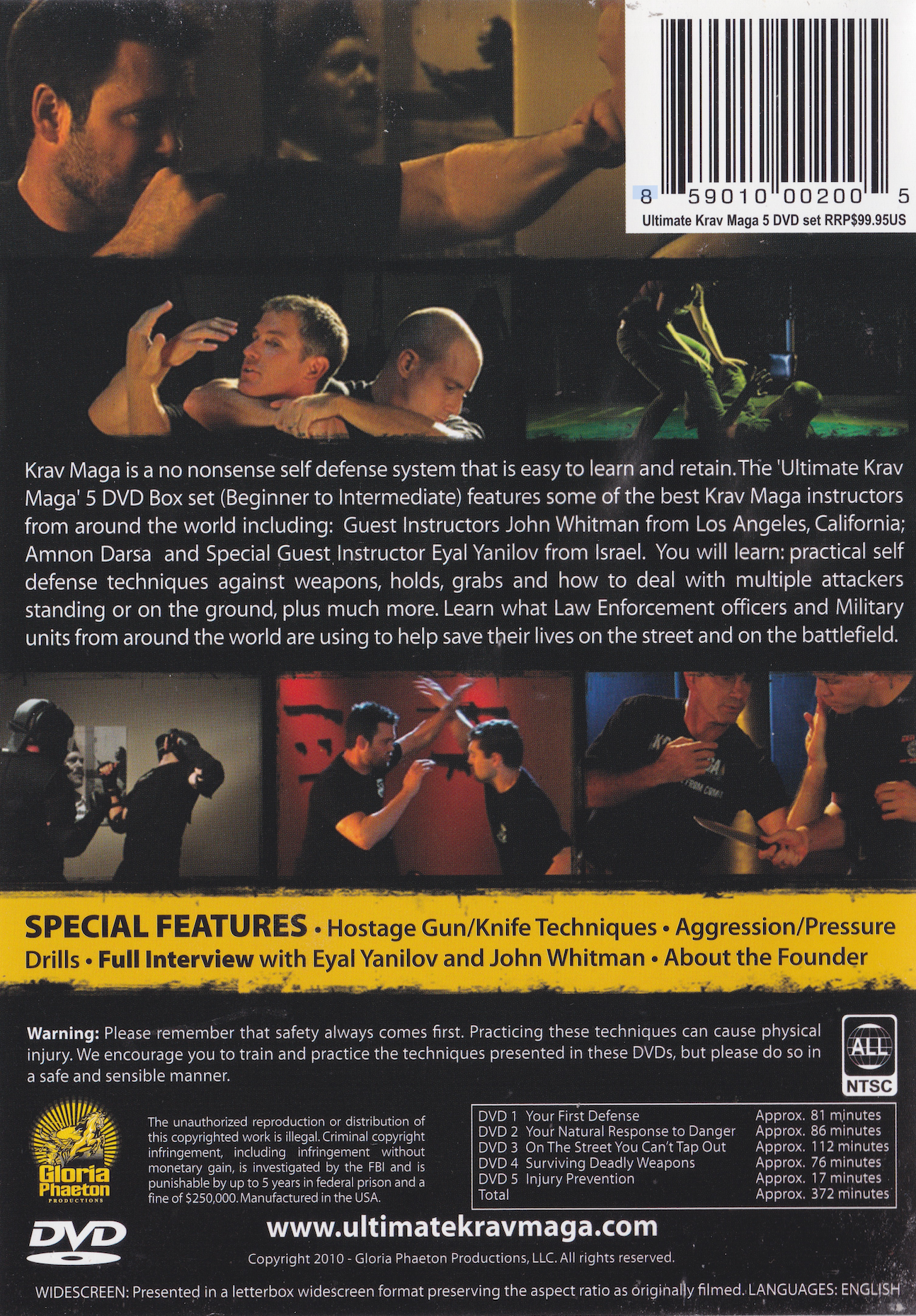 Ultimate Krav Maga Self-Defense 5 DVD Set with Duncan Pattle & John Whitman (Preowned)