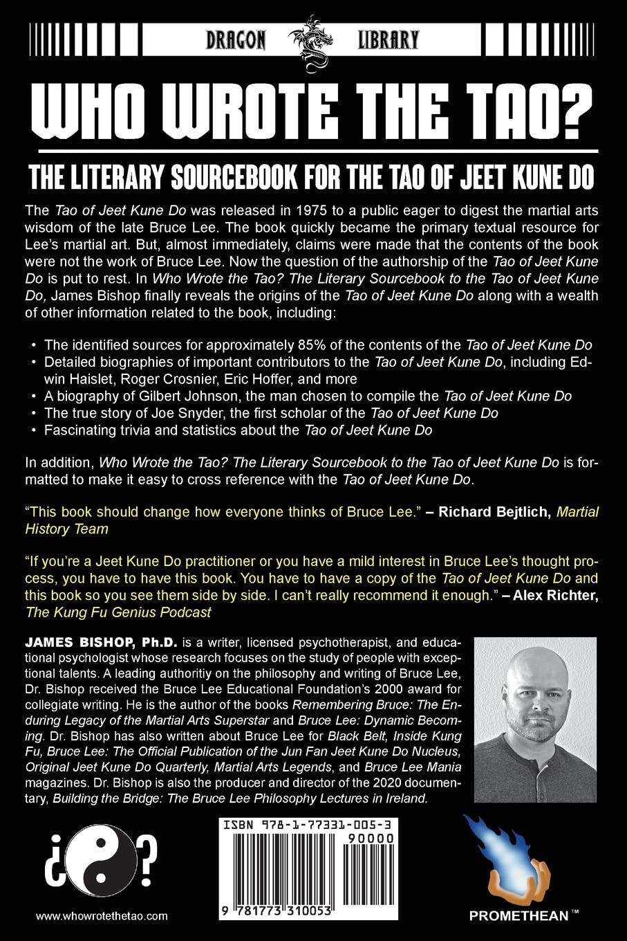 Who Wrote the Tao? The Literary Sourcebook for the Tao of Jeet Kune Do Book by James Bishop